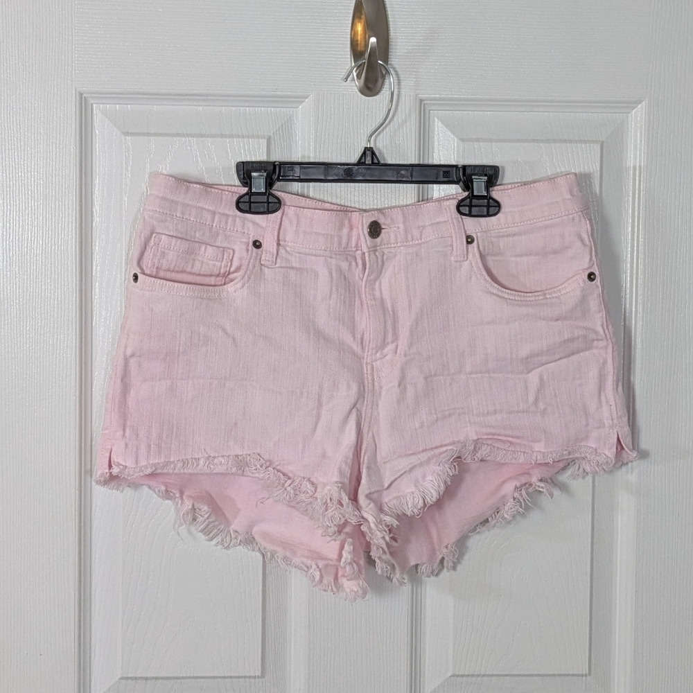 Pistola LA‎ Baby Pink Frayed Hem Cotton Stretch Denim Shorts Size 31